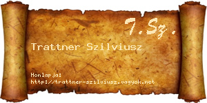 Trattner Szilviusz névjegykártya